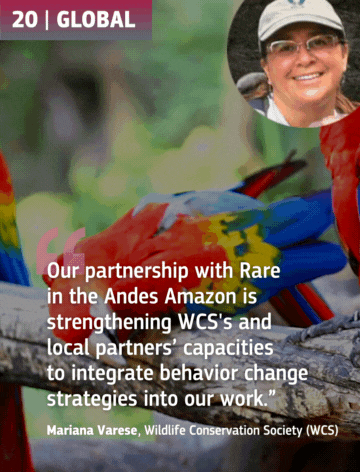 Video of a parrot and a photo of Mariana Varese.