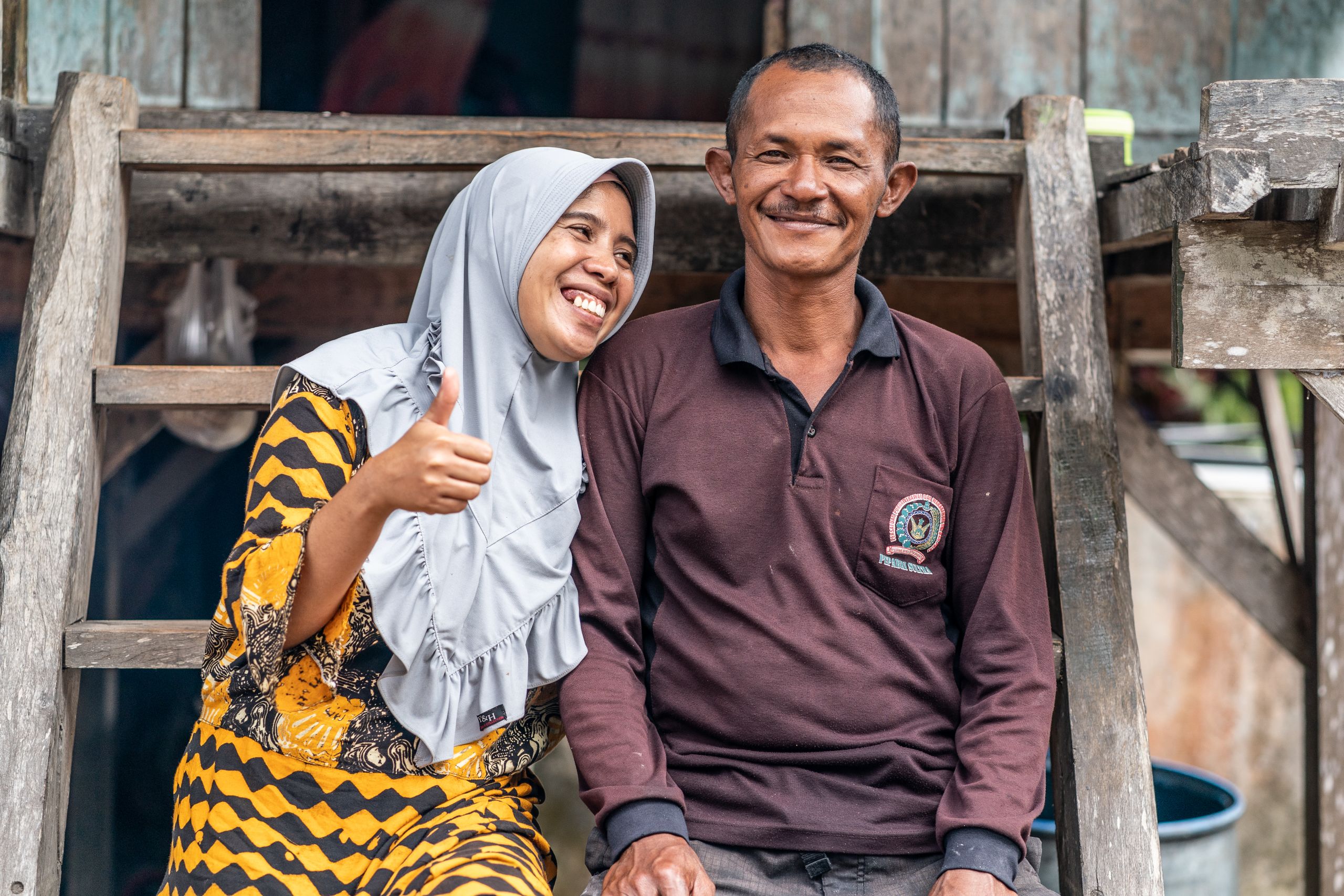 Rosmiati and her husband.